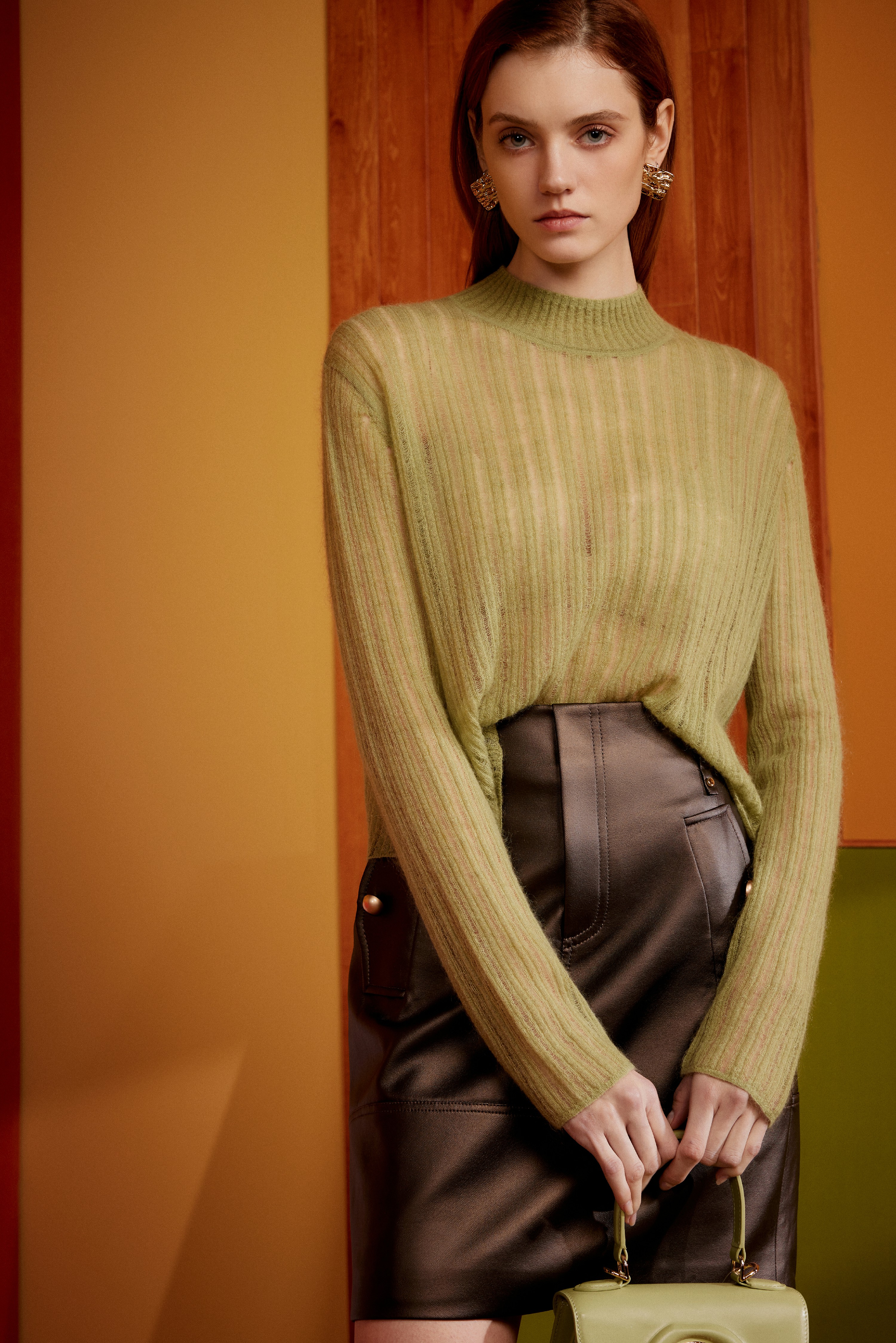 SAFICOO【初醒】系列 休闲率性 身短袖长设计式毛织衫