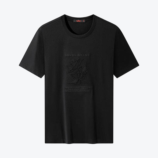 【5A抗菌/丝光棉】柒牌男装短袖t恤男夏季新款圆领休闲体恤衫	124T71240 商品图4