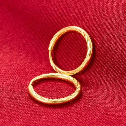 【限时克减150元】足金999.9 车花耳圈空心耳饰(ES00072)（预售产品下单后不退款不退货不换货不补差价）（预售产品下单后不退款不退货不换货不补差价） 商品图2