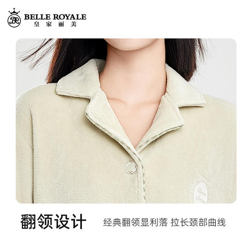 法兰绒女士睡衣秋冬保暖长袖加厚套装绒加绒家居服JJT90022 商品图4