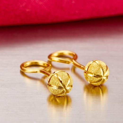 【限时克减128元】足金999.9 空心西瓜珠圆珠泡钉（约4.8mm）耳钉(ES00063-01)（预售产品下单后不退款不退货不换货不补差价（预售产品下单后不退款不退货不换货不补差价 商品图2