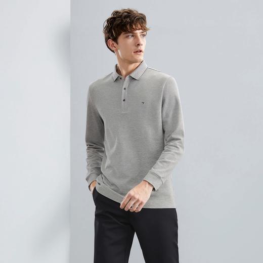 【蓄热暖氧吧】柒牌男士长袖polo衫秋冬新款休闲商务翻领T恤	125T70220 商品图1