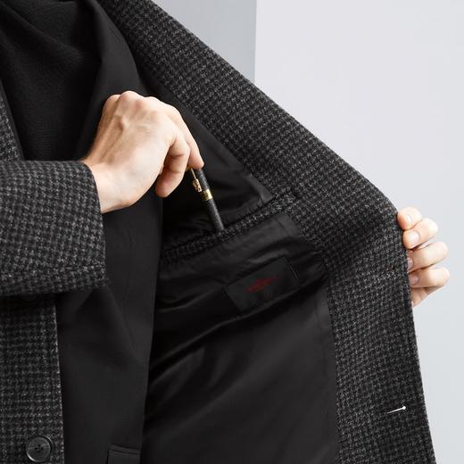 【千鸟格】柒牌西装领毛呢大衣男冬季厚款时尚休闲含羊毛保暖外套	125D70260 商品图2