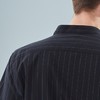 【100%棉】柒牌短袖衬衫男夏季新款时尚潮流条纹色织黑色立领衬衣	124A70010 商品缩略图3
