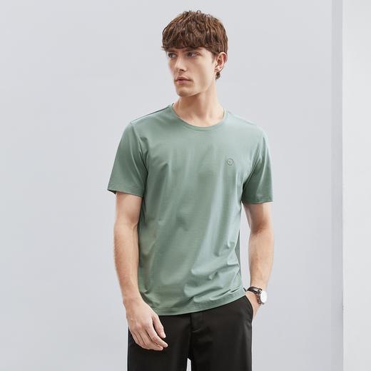 【莫代尔】柒牌男装短袖T恤男潮流休闲夏季薄款男士圆领上衣	124T71590 商品图1