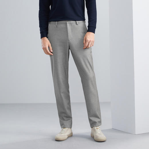 【含羊毛】柒牌男士休闲裤秋冬新款保暖舒适通勤商务直筒长裤	125H70560 商品图1