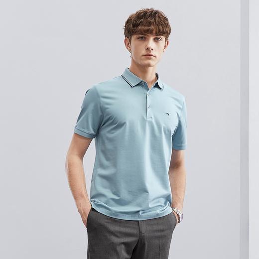【含桑蚕丝】柒牌短袖男polo衫夏季凉爽抗菌休闲商务青年翻领T恤	124T70560 商品图1