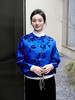 盛唐牡丹| 宝石蓝真丝漳绒圆领外套 商品缩略图0