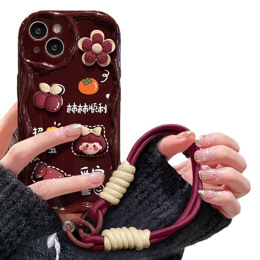 【OPPO/荣耀/小米链接】【送挂绳】酒红立体女孩手机壳苹果/VIVO/机型 商品图4