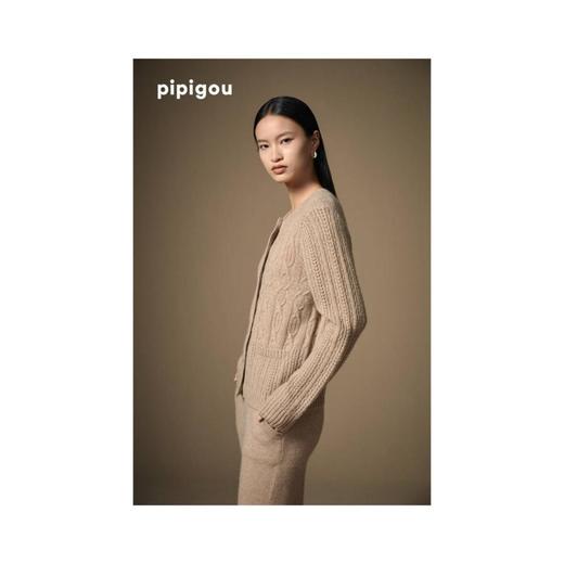 3楼 皮皮狗女式羊绒提花圆领开衫 商品图1