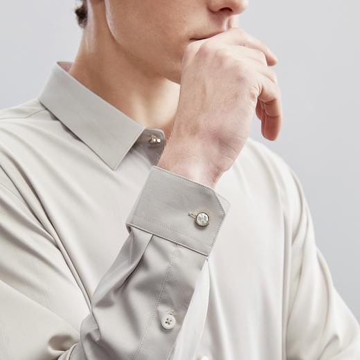 【特价】柒牌长袖衬衫男春季新款舒适中青年商务休闲男装翻领印花衬衣	124A70830 商品图3