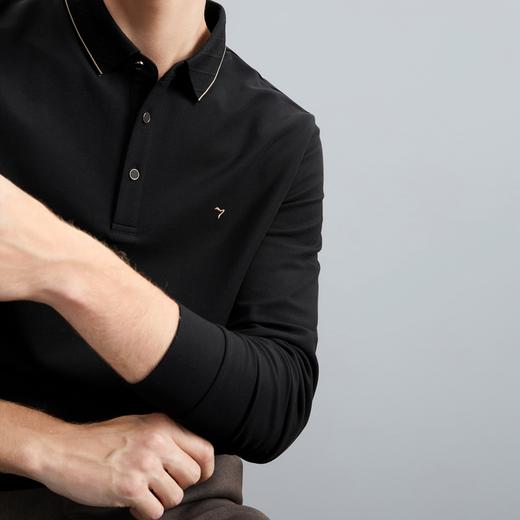 【蓄热暖氧吧】柒牌男士长袖polo衫秋冬新款休闲商务翻领T恤	125T70220 商品图2