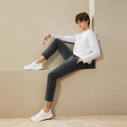 柒牌休闲裤男士春秋新款商务通勤中青年舒适百搭卷边锥形裤子	125H71360 商品图3