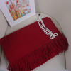张辛苑同款民族风复古中国红色百搭仿羊绒围巾披肩 商品缩略图2