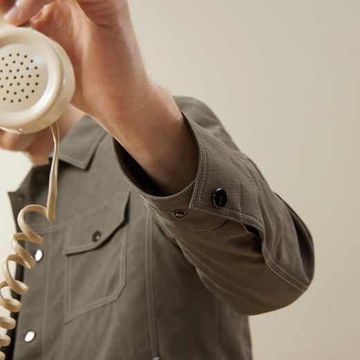 柒牌工装翻领夹克男士2024春季新款潮流时尚提花肌理休闲茄克外套	126K70060 商品图2