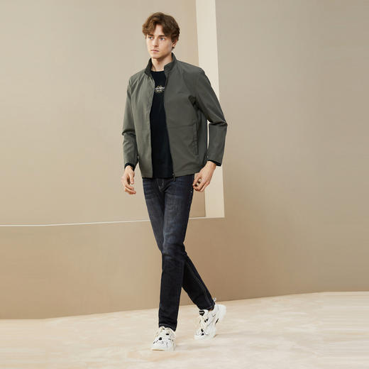 【格纹提花】柒牌立领夹克男秋季新款时尚休闲爸爸装茄克外套	125K70190 商品图3