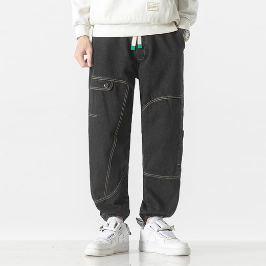 【新款DYF】大依优型大码加绒束脚牛仔裤工装休闲裤加肥加大男装舒适胖子肥佬百搭工装裤长裤保暖裤 商品图2