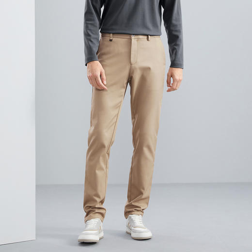 【含桑蚕丝】柒牌男士休闲裤秋冬新款商务通勤针织直筒长裤子	125H70440 商品图1