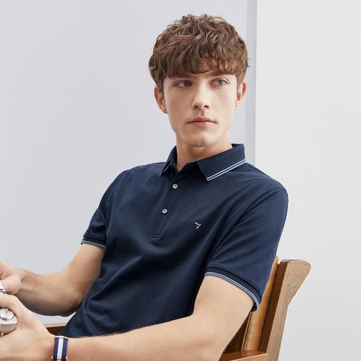 【5A抗菌/2A防螨】柒牌短袖POLO衫男夏季薄款商务休闲多色翻领T恤	124T70120 商品图2