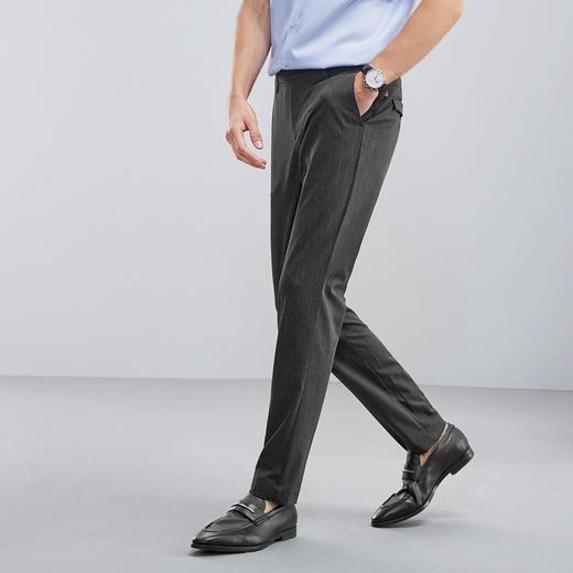 柒牌男士休闲裤春夏新款商务通勤上班灰色条纹印花直筒长裤子	124H71780 商品图1