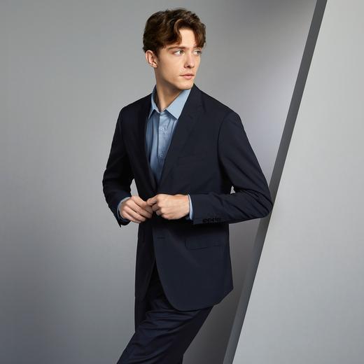 【含羊毛+莱赛尔】柒牌西装外套男商务正装结婚面试黑色男士西服	126C70040 商品图1