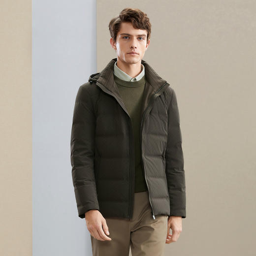 【可拆卸帽】柒牌羽绒服男冬季时尚休闲字母印花白鸭绒保暖厚外套	125E70200 商品图1