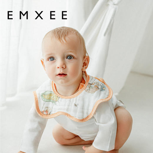 【口水巾】嫚熙口水巾围嘴婴儿防水防吐奶吃饭360度宝宝纯棉纱布口水围兜 商品图1