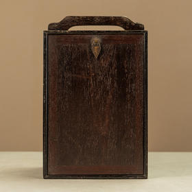 清 紫檀拉门式提梁文房箱