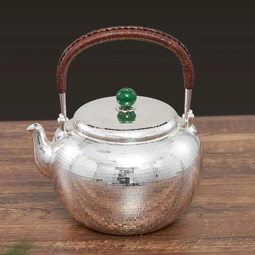 臻宝堂-圆珠壶（1000ml）臻宝堂银壶纯银9999烧水壶纯手工煮茶壶高端茶具足银养生泡茶水壶中式 圆珠壶.重约562克 容量约1000ml 商品图2