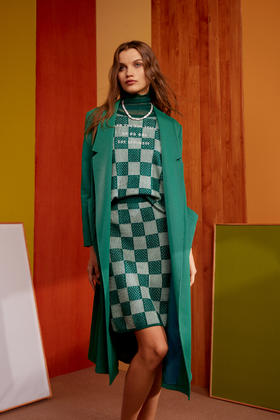 SAFICOO【焕变】系列 时尚休闲 棋盘格宽松A型半裙