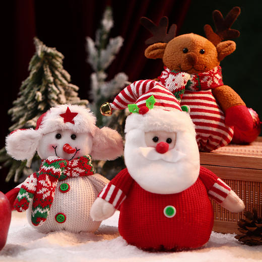 「苹果包装袋」圣诞节毛毡手提袋 平安夜糖果零食礼物袋子可爱小号卡通收纳整理 商品图3