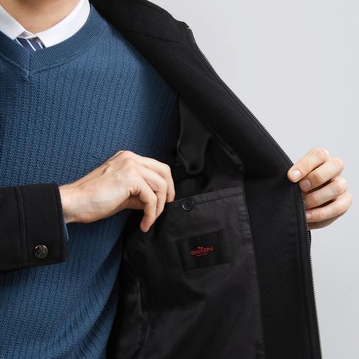 【含羊绒】柒牌毛呢夹克男冬季新款商务休闲保暖立领茄克外套	125D70100 商品图2