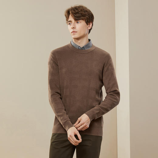 【石墨烯】柒牌男士羊毛衫冬季新款时尚休闲百搭保暖圆领毛衣	125Y70220 商品图1