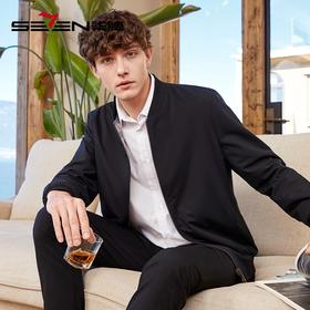 【特价】【双面穿】柒牌男士棒球领夹克男春秋季新款商务休闲格纹外套	124K70150