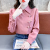 AHM-758新中式复古盘扣粉色衬衫女2024春季新款时尚气质优雅国风长袖上衣 商品缩略图2