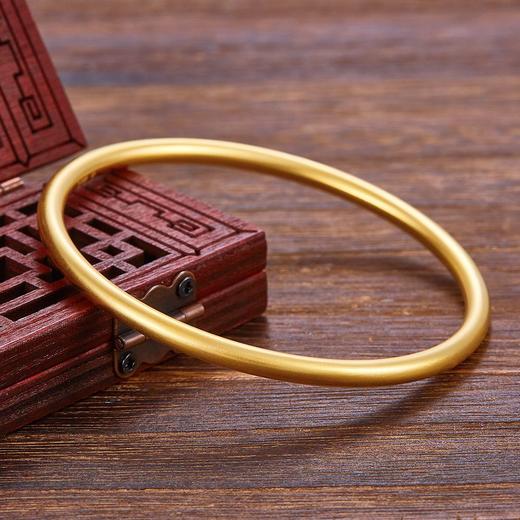 【限时克减150元】足金999.9  【磨砂半空心】古法传承面宽约3.4-3.6mm古法素圈古法光圈固口古法手镯(GFSZW00014-04)（预售产品下单后不退款不退货不换货不补差价） 商品图0