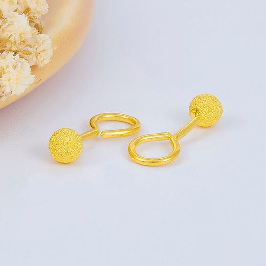 【限时克减128元，工费7折】足金999.9 空心圆珠泡钉实心(约4mm)耳钉(ES00002-04)（预售产品下单后不退款不退货不换货不补差价 商品图1