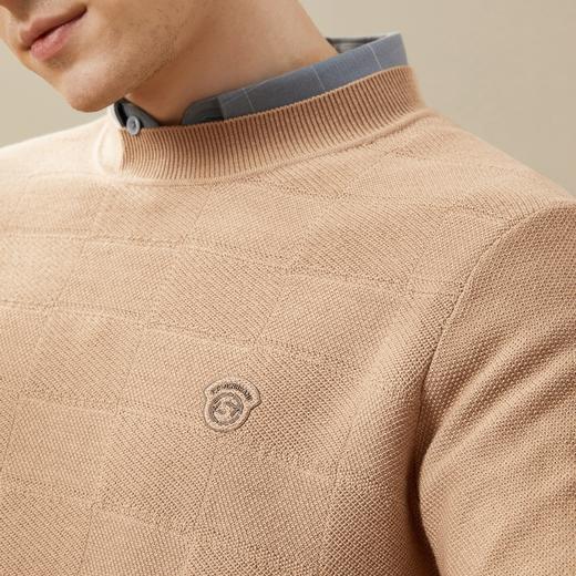 【含羊绒】柒牌毛衫男秋冬新款时尚休闲百搭长袖圆领保暖毛衣	125Y70440 商品图2