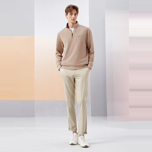 【华夫格】柒牌半拉链卫衣男2024春季新款时尚休闲立领套头上衣潮	126W70100 商品图3