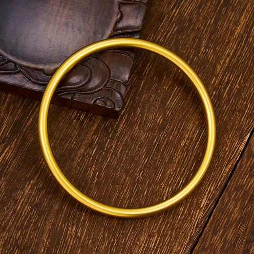 【限时克减150元】足金999.9 【油亮实心】古法传承(面宽约3.9-4.1mm)古法光圈古法素圈固口古法手镯(GFSZW00020-04)（预售产品下单后不退款不退货不换货不补差价） 商品图2