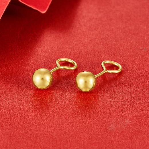 【限时克减150元】足金999.9 空心黄金光珠圆珠泡钉（约6mm）耳钉(ES00001-05)（预售产品下单后不退款不退货不换货不补差价 商品图0