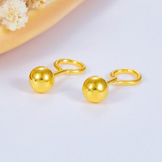 【限时克减150元】足金999.9 空心光面光珠圆珠泡钉(约5mm)耳钉(ES00001-01)（预售产品下单后不退款不退货不换货不补差价 商品图0