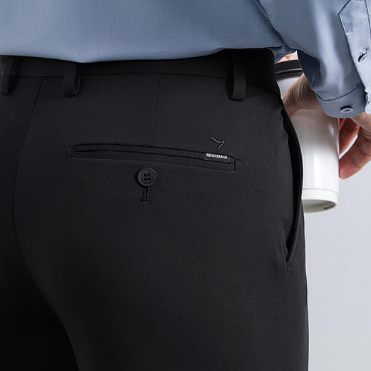 【双色纱】柒牌男装西裤男2024春夏新款商务休闲易打理直筒裤子	126H70180 商品图2