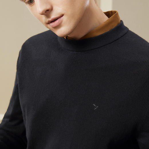 【石墨烯】柒牌男士羊毛衫冬季新款时尚休闲百搭保暖圆领毛衣	125Y70220 商品图2