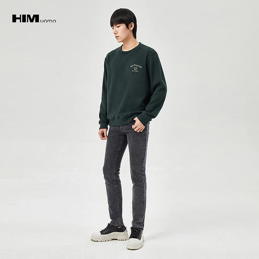 HIM漢崇 复古做旧洗水牛仔裤潮流高街舒适修身休闲裤男 2025秋季 商品图1