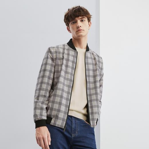 【特价】【双面穿】柒牌男士棒球领夹克男春秋季新款商务休闲格纹外套	124K70150 商品图1