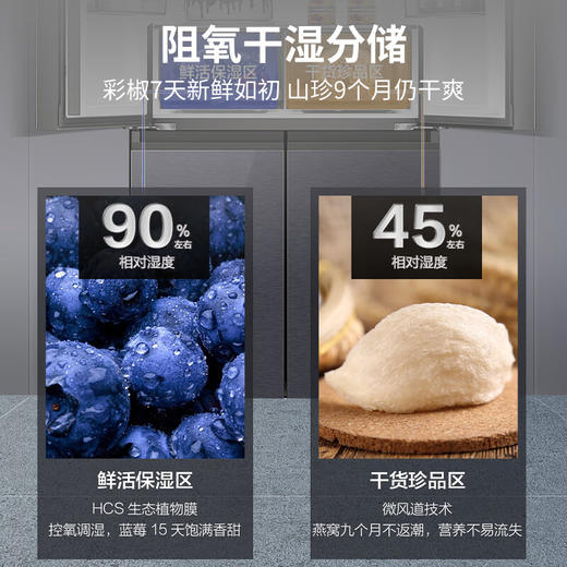 海尔冰箱十字对开四开T型门659升杀菌净味大容量彩晶面板家用电冰箱 全空间保鲜科技＋EPP超净杀菌＋智能WIFI BCD-659WGHTD19SEU1 商品图4