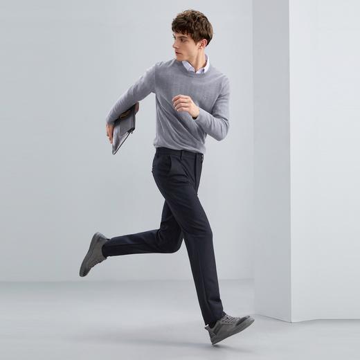 柒牌休闲长裤男秋冬厚款商务休闲中青年针织磨毛男装直筒裤子	125H70630 商品图3