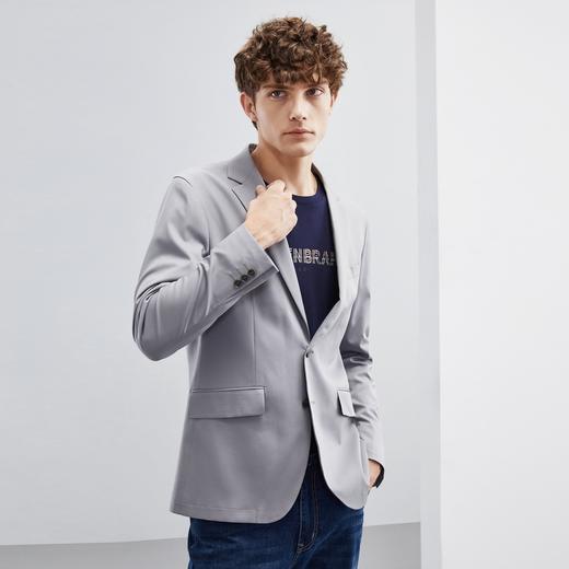 【凉感】柒牌休闲西服男春夏新款时尚百搭平驳领修身西装外套	124C70220 商品图1