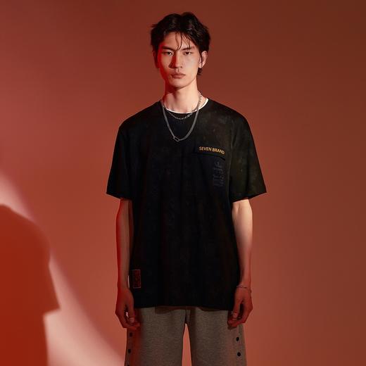 【非遗剪纸】柒牌重磅短袖T恤男夏季新款时尚印花口袋圆领上衣潮	124T72900 商品图1